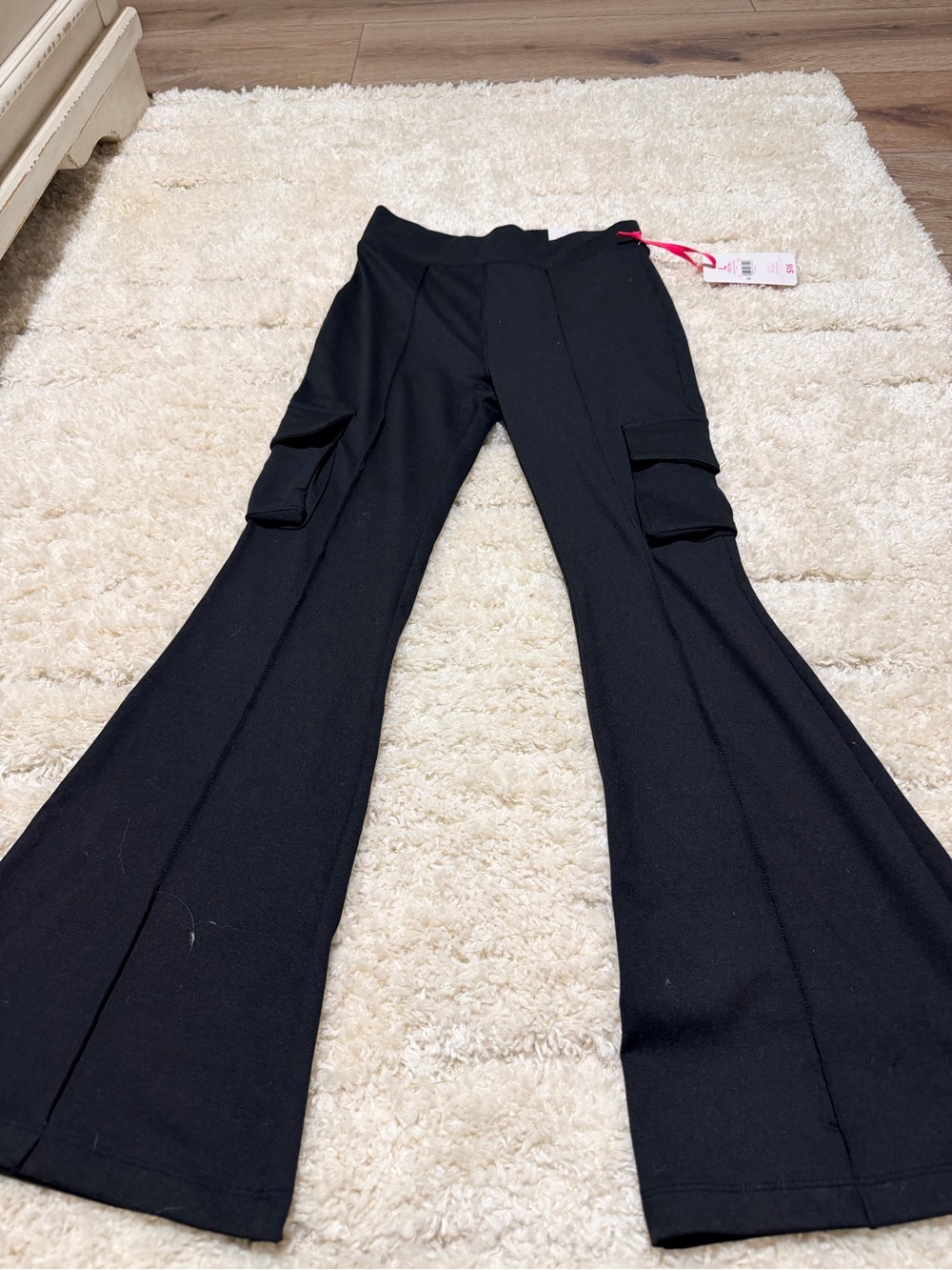 Justice Black Flared Cargo Leggings